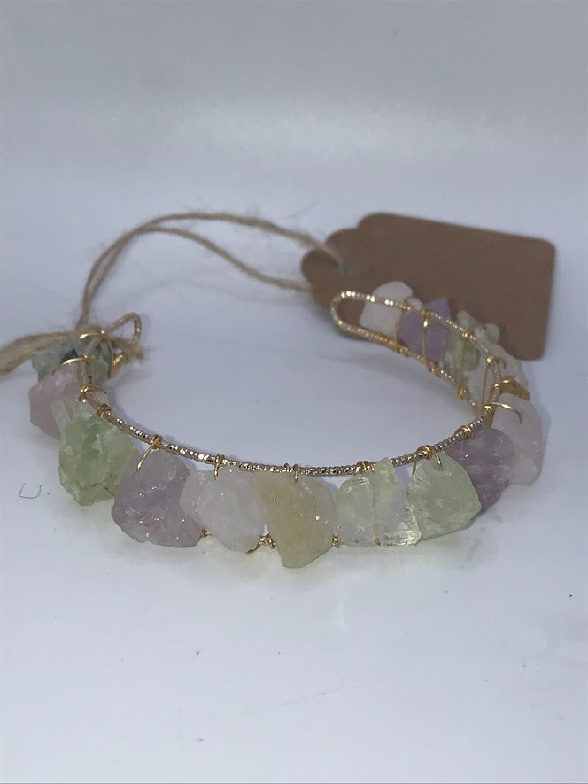 Cluster Gemstone Bracelet Mixed Quartz